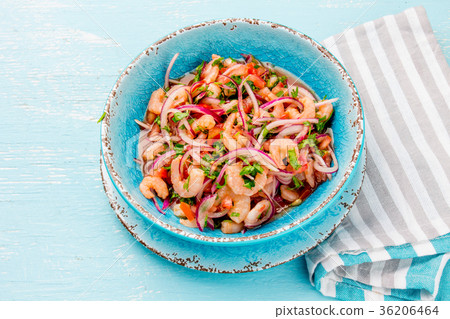 Ecuadorian shrimps ceviche sebiche with tomatoes Ecuadorian shrimps ceviche sebiche with tomatoes 36206464