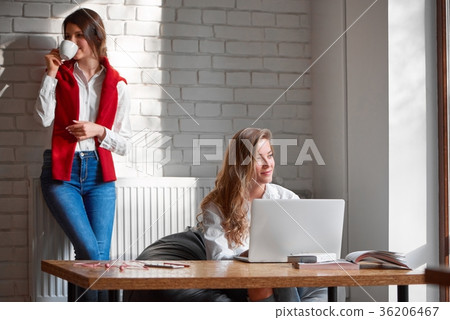 Two female friends at the cafe 36206467