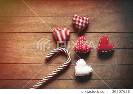 Christmas lollipop and heart shape toys 36207628
