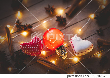 Holidays illuminations and heart shape toys 36207676