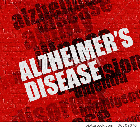 Health concept: Alzheimers Disease on Red Wall . Health concept: Alzheimers Disease on Red Wall . 36208076
