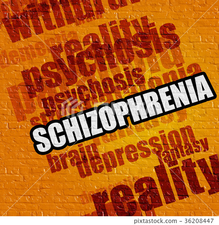 Healthcare concept: Schizophrenia on Yellow Wall . Healthcare concept: Schizophrenia on Yellow Wall . 36208447