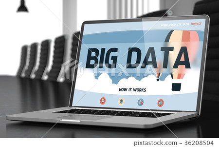 Big Data on Laptop in Meeting Room. 3D. Big Data on Laptop in Meeting Room. 3D. 36208504