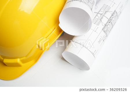 office desk with helmet on white office desk with helmet on white 36209326
