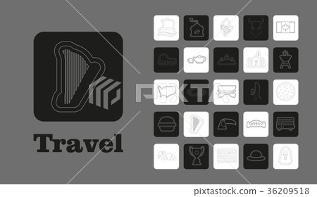Travel Line Icons for Web and Mobile. Thin line 36209518