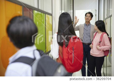 學校,走廊,老師,學生 學校,走廊,老師,學生 36209704