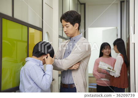 學校，走廊，老師，學生 36209739