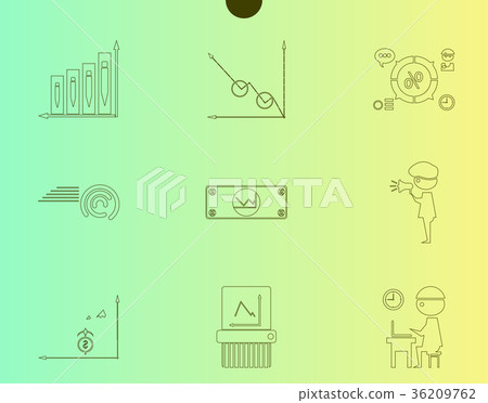 Outline web icon set - money, finance, payments 36209762