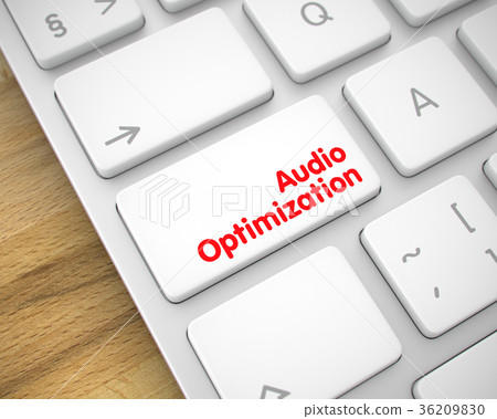Audio Optimization on White Keyboard Button. 3D. 36209830