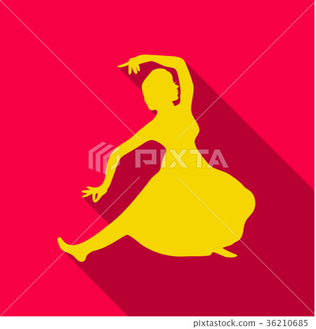 Vector illustration of Caucasian woman dancing in Vector illustration of Caucasian woman dancing in 36210685