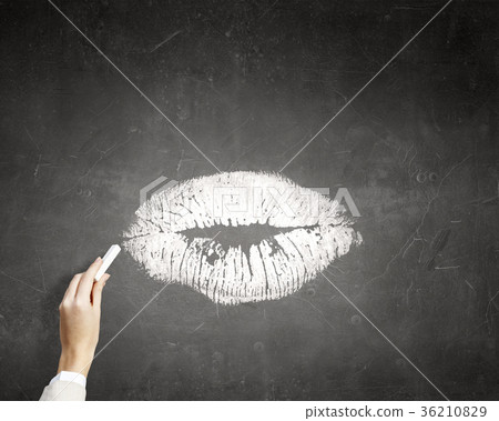 Chalk drawn lips Chalk drawn lips 36210829