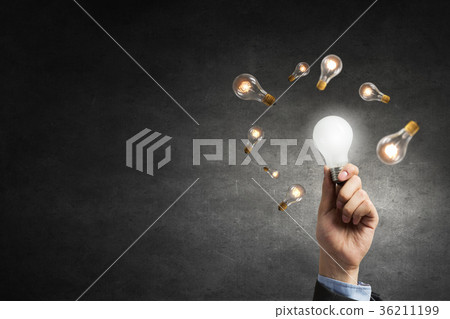 Glowing electric bulb Glowing electric bulb 36211199