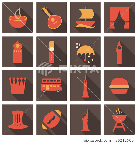 Travel symbols and Tourism signs, vector 36212506