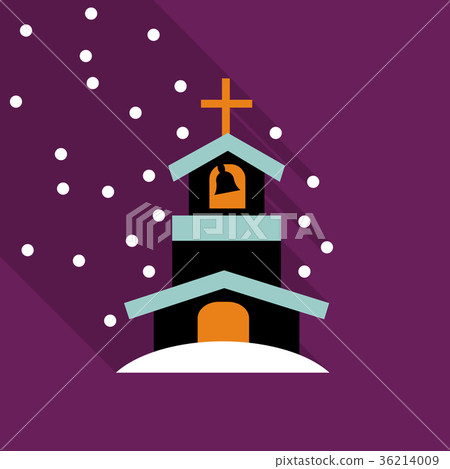 Church Icon Vector Isolated on snow backgraund Church Icon Vector Isolated on snow backgraund 36214009
