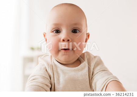 close up of happy little baby boy face 36214231