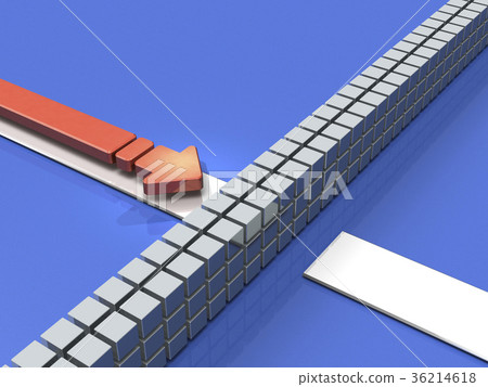 Abstract 3DCG illustrations representing a roadblock Abstract 3DCG illustrations representing a roadblock 36214618