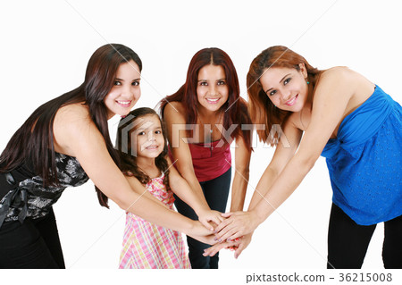 Group of young people with hands together Group of young people with hands together 36215008