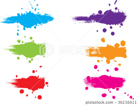 abstract vector splatter label set background - Stock Illustration ...