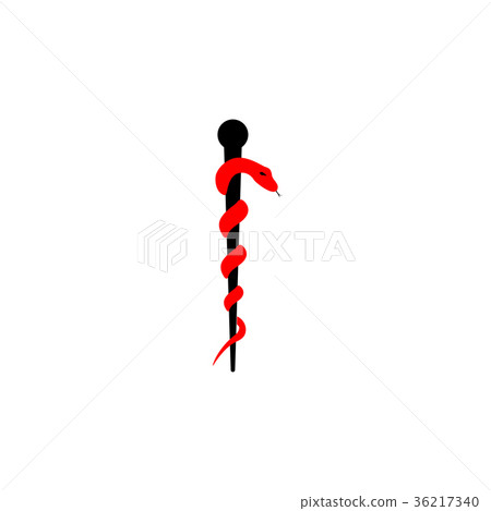 rod of asclepius , symbol on white background 36217340