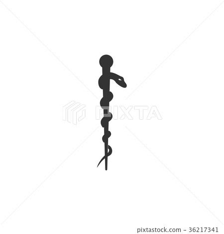 rod of asclepius , symbol on white background 36217341
