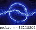 Blue coil lightning, electrical background 36218809