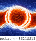 Fire and ice abstract lightning background 36218813