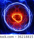 Fire and ice abstract lightning background 36218815