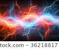 Fire and ice abstract lightning background 36218817