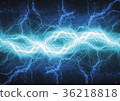 Blue lightning - abstract electrical background 36218818