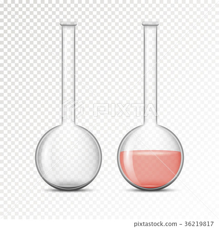 Empty and Filled flask for chemical lab 36219817