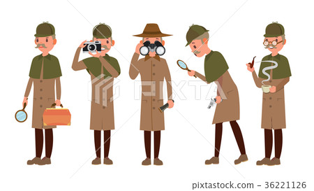 Detective Character Vector. Shamus, Spotter Man 36221126