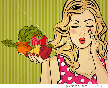 blonde sexy lady with vegetable in her hands blonde sexy lady with vegetable in her hands 36221400