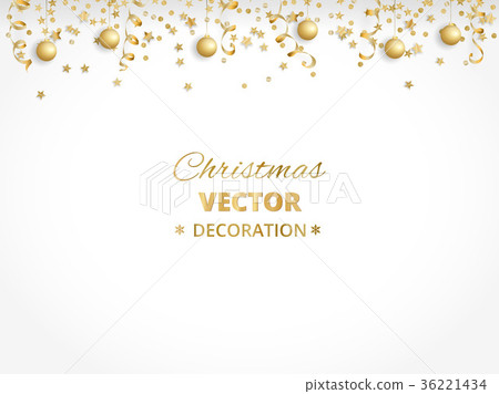 Holiday background. Isolated golden garland border Holiday background. Isolated golden garland border 36221434
