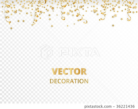 Holiday background. Isolated golden garland border Holiday background. Isolated golden garland border 36221436