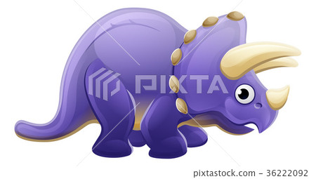 Cute Triceratops Cartoon Dinosaur 36222092