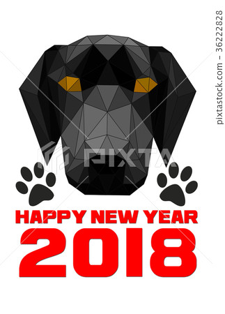 New Year's Day 2018 Abstract Dogs and Greetings 36222828