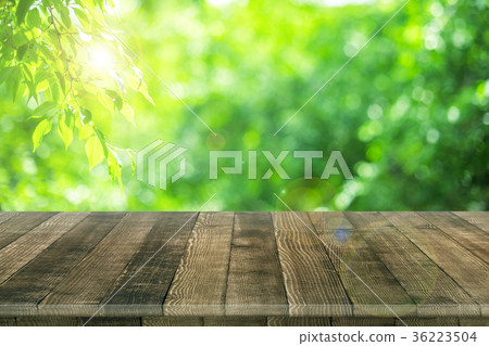Empty wooden table for product placement 36223504