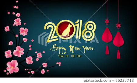 Happy new year 2018, chinese new year of the dog Happy new year 2018, chinese new year of the dog 36223718