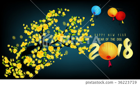 Happy new year 2018, chinese new year of the dog Happy new year 2018, chinese new year of the dog 36223719