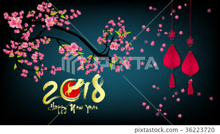 Happy new year 2018, chinese new year of the dog Happy new year 2018, chinese new year of the dog 36223720