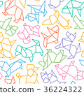 Vector Origami Dog Seamless Background 36224322