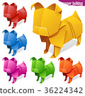 Origami paper dog set 36224342