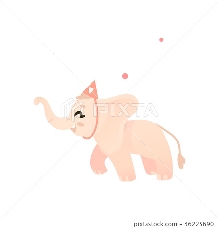 vector flat elephant character having fun running 36225690
