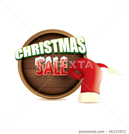 vector red Santa hat with special sale sign tag 36225972