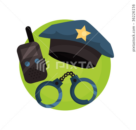 Policeman icon, police professional equipment Policeman icon, police professional equipment 36226156