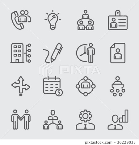 Human resource management line icon 36229033