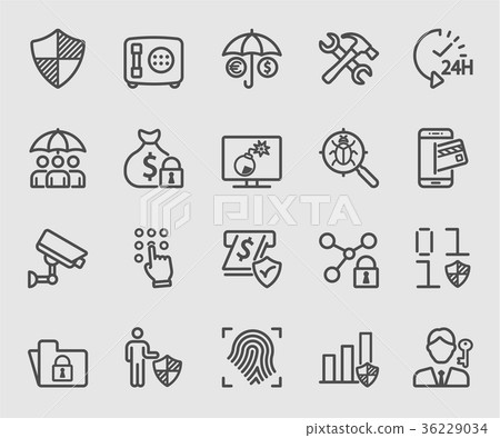 Business insurance and Security line icon 36229034