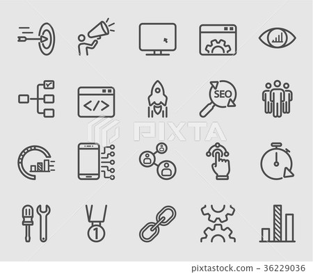 Internet marketing line icon 36229036