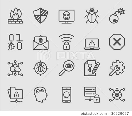 Internet security line icon 36229037