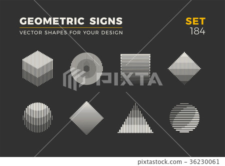 Set of eight minimalistic trendy shapes. Stylish 36230061